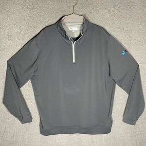 Peter Millar Men's Sz L Perth Performance 1/4 Zip Pullover  Gray Golf Athleisure